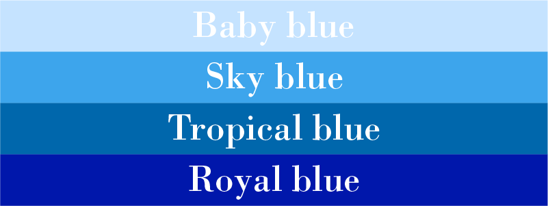 azzurro e blu in inglese - vari tipi di blu e azzurro
